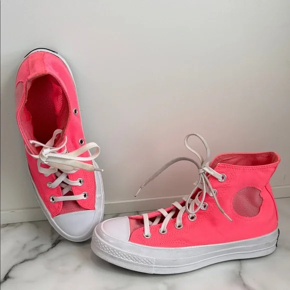 Converse Chuck 70 High top hot pink sneakers women’s size 7 - Picture 2 of 8